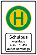 Sign 224-51 Bus stop for school buses during designated times[note 8]