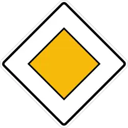 Sign 306 Priority road – right-of-way on all following intersections