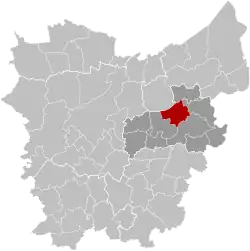 Location of Zele in East Flanders