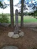 Rodnover idol at a park in Kovářov, South Bohemian Region