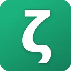 Green square with a white zeta