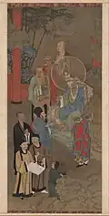 Song dynasty (960 - 1279) painting of a luohan manifesting himself as Shiyimian Guanyin by Zhou Jicheng. Latter half of 12th century. Held at the Museum of Fine Arts in Boston, Massachusetts, USA.