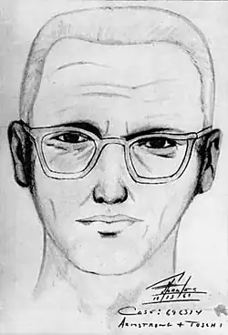 A composite sketch of the Zodiac Killer drawn in 1969.