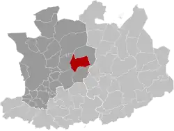Location of Zoersel in the province of Antwerp