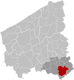 Location of Zwevegem in West-Flanders