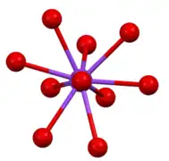 Coordination sphere of one of two types of K+ site