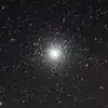 M10, or NGC6254, is a seventh magnitude globular cluster in the constellation Ophiuchus, close to M12. About 16000 light-years away and about 70 light-years across, M10 on the sky has about half the diameter of the full moon.