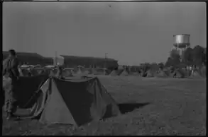 Several dozen tents housing soldiers on the Ole Miss campus