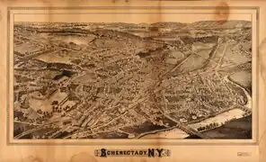 Schenectady, New York signed Lyth ? At bottom left.and Burleigh Del bottom right