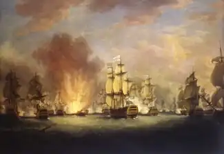 The Moonlight Battle off Cape St. Vincent, 16 January 1780, by Richard Paton.