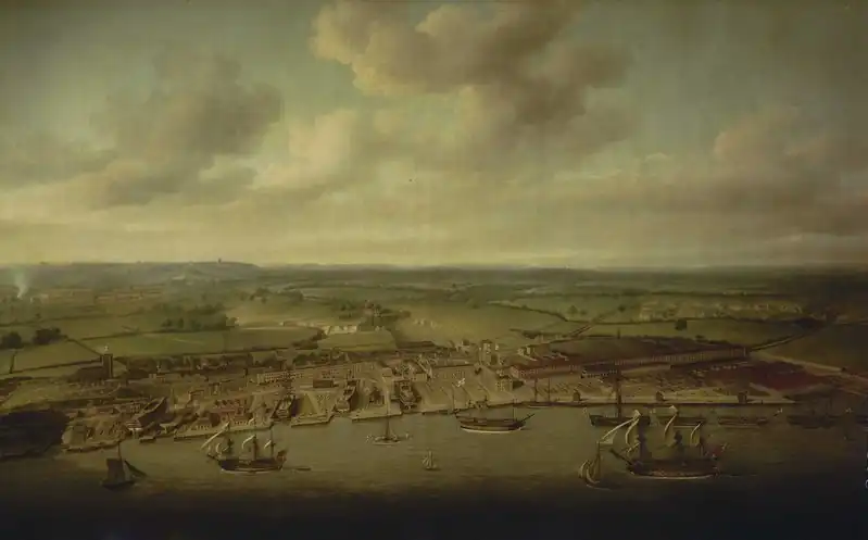 Painting of the Dockyard in 1790