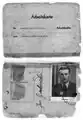Leon Herzog work permit (front) given by the nazis