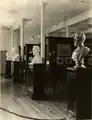 Display stands for statues in museum