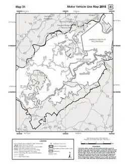 Motor Vehicle Use Map31 for White Oak Ridge-Terrapin Mountain wildland