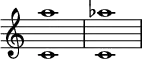 {
\override Score.TimeSignature
#'stencil = ##f
\relative c' {
\time 4/4
\set Score.tempoHideNote = ##t \tempo 1 = 20
<c a''>1 <c aes''>
}
}