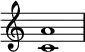 {
\override Score.TimeSignature
#'stencil = ##f
\relative c' {
\time 4/4
\set Score.tempoHideNote = ##t \tempo 1 = 20
<c a'>1
}
}
