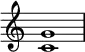 
{
\override Score.TimeSignature
#'stencil = ##f
    \relative c' {
        \time 4/4
        \set Score.tempoHideNote = ##t \tempo 1 = 20
        <c g'>1
    }
}
