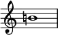 { \omit Score.TimeSignature \relative c'' { b!1 }}