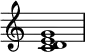 {
\override Score.TimeSignature
#'stencil = ##f
\relative c' {
\time 4/4
\set Score.tempoHideNote = ##t \tempo 1 = 20
<c d e g>1
}
}