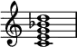 {
\override Score.TimeSignature
#'stencil = ##f
\relative c' {
\time 4/4
\set Score.tempoHideNote = ##t \tempo 1 = 20
<c e g bes d>1
}
}