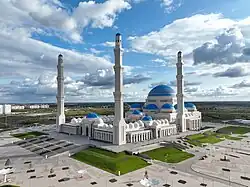 The Astana Grand Mosque in the capital Astana. Islam is the majority religion in the country.