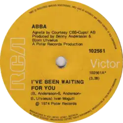 This is the 7-inch label to ABBA's 1974 single "I've Been Waiting for You", released in Australia under the RCA Victor label.