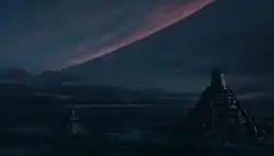 Andor flies away from Yavin 4