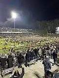After defeating nationally ranked Coastal Carolina on an ESPN nationally televised game in 2021, students and fans stormed the field in celebration