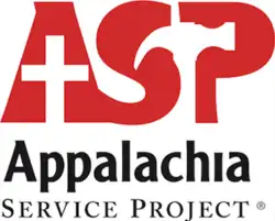 Red letters "ASP" whose stylized negative space creates a Christian cross and a hammer