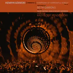 A spiral pattern projection above an orchestra.