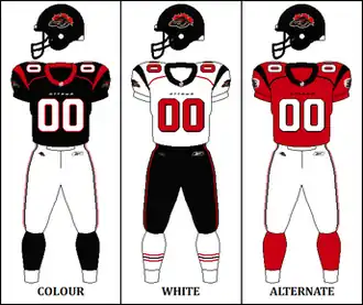 Ottawa Renegades uniforms