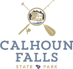 Logo image showing an RV camper, a paddle, and a fishing pole with the name Calhoun Falls below