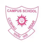 Maroon logo with white background