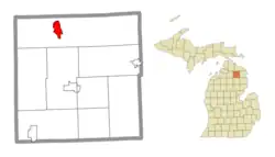 Location within Montmorency County