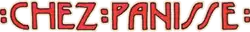 The words CHEZ PANISSE written in bold red Art Nouveau–style letters outlined in black, with pairs of dots framing the text and separating the two words