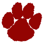 Maroon cougar paw print
