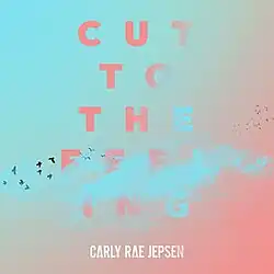 The song's title shown among a cloudy sky with birds flying in the background