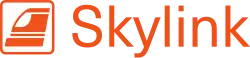 "Skylink" in orange next to an icon depicting the system's Innovia APM 200 vehicle