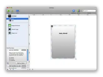 A preview version of Dashcode by Apple Inc.