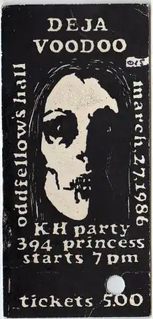 A Deja Voodoo ticket from 1986