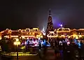 At night