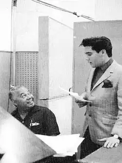 Dudley Brooks and Elvis Presley at Radio Recorders studio