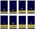 Navy officer designators:*Engineering (Ing.) Leutnant zur See. *Weapons (W.). *Coastal Artillery (M.A.) Oberleutnant zur See. *Mine Warfare (W.). *Signals (N.T.) Kapitänleutnant *Torpedoman (T.). *Medical (S.) Marineoberstabsarzt. *Administration (V.).