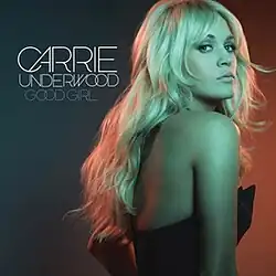 A single cover of "Good Girl", against a dark gradient background, with the title "Carrie Underwood" above "Good Girl" displayed.