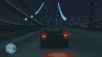 Player character drives a car while intoxicated. The gameplay vision is shaky and blurred.