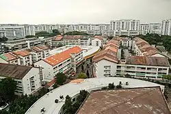 Aerial view of Hong Kah town centre in 2025
