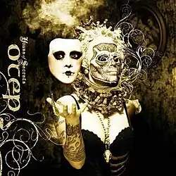 Dark, gothic album artwork showing a distorted human figure. The words "Otep" and "House of Secrets" are placed vertically to the left
