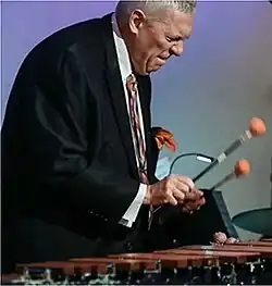 Ian Finkel playing the xylophone