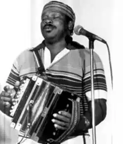 Delafose playing the accordion, circa the 1980s