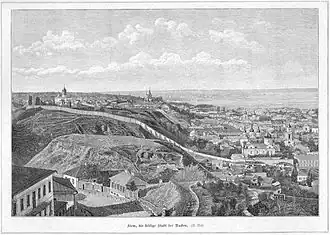 The view of Castle Hill in the 19th century, engraving 1890